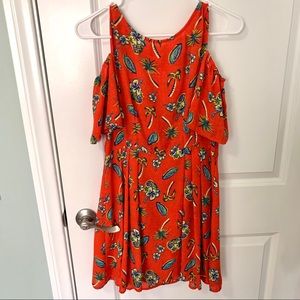 Floral Peep Shoulder Dress M